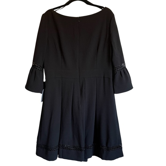 Eliza J Black Bell Sleeve Fit & Flare Dress Style EJ7M4254 Size 18 - Picture 6 of 15